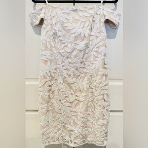 Off-the-Shoulder Ivory Lace Dress - Size 10